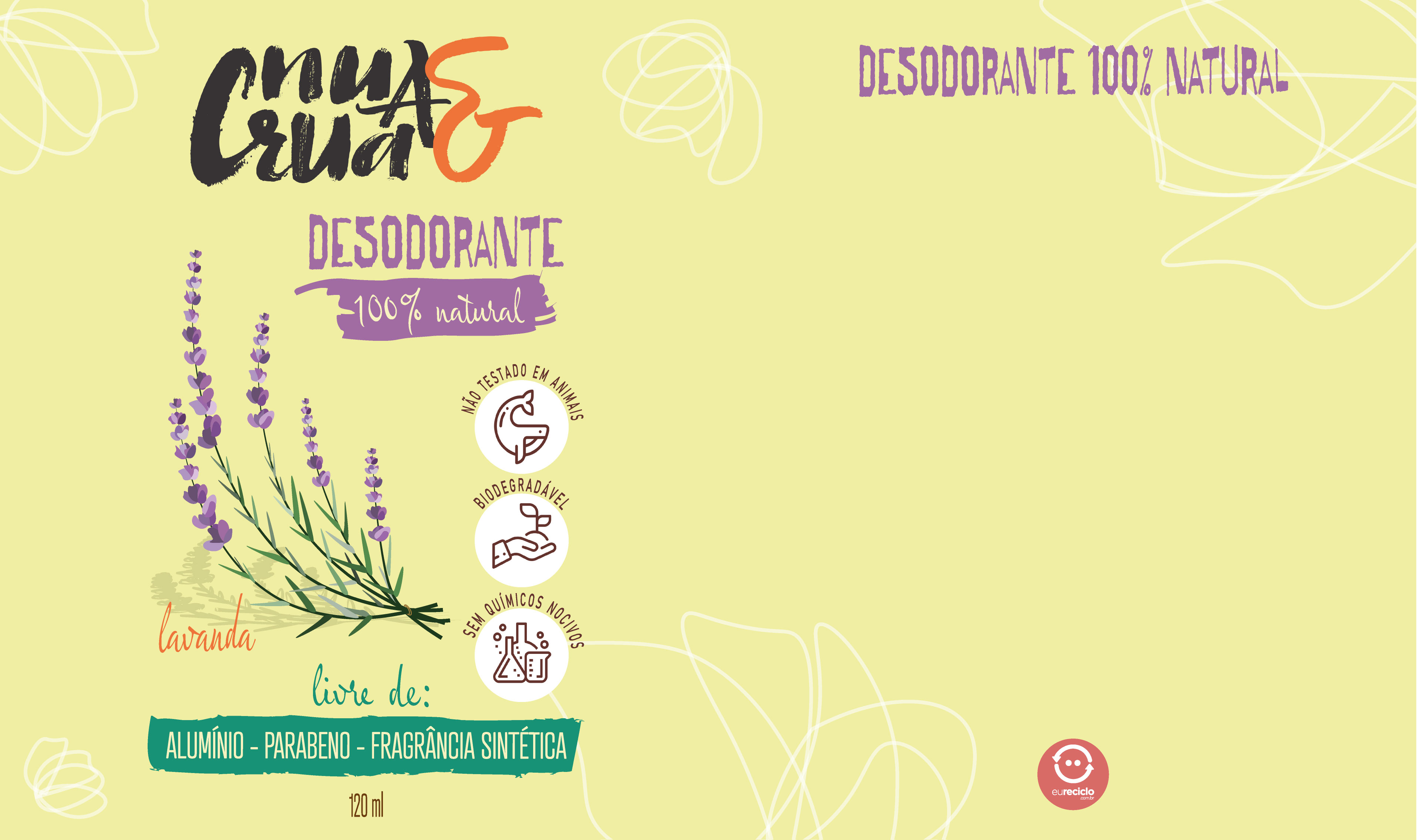Rotulo para cosméticos naturais.