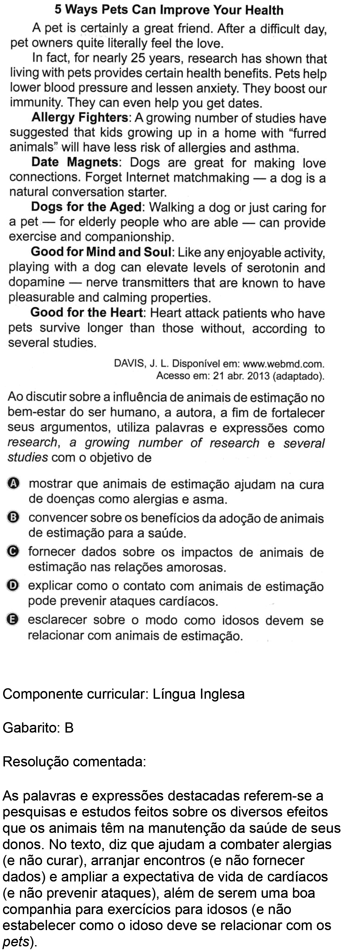 Resolução da questão 02I: PROVA AMARELA do ENEM 2020.