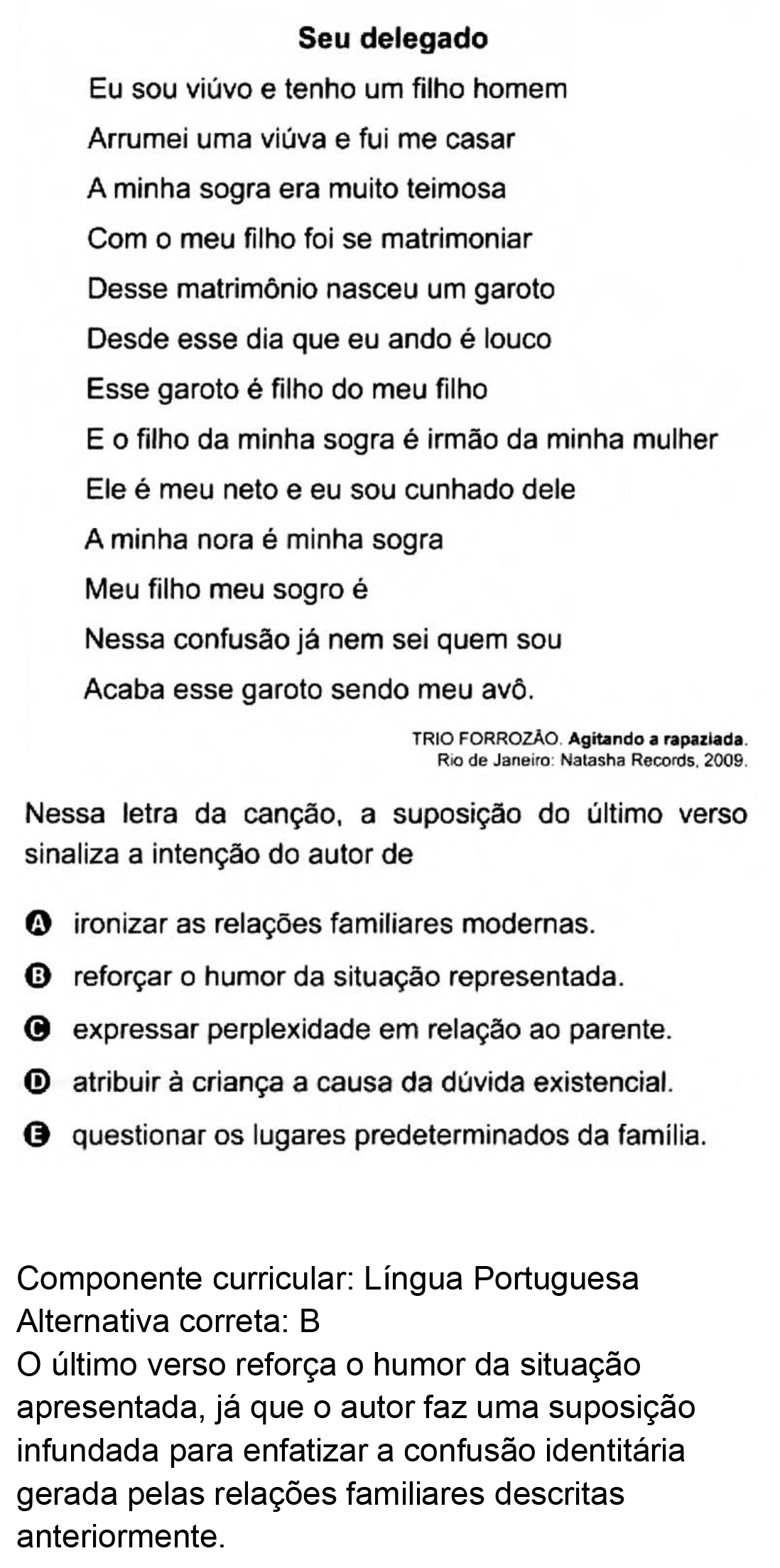 Resolução da questão 27: PROVA ROSA do ENEM 2020.