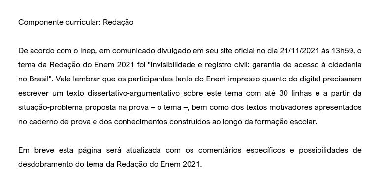 Resolução da questão 0RED: Rosa do ENEM 2021.
