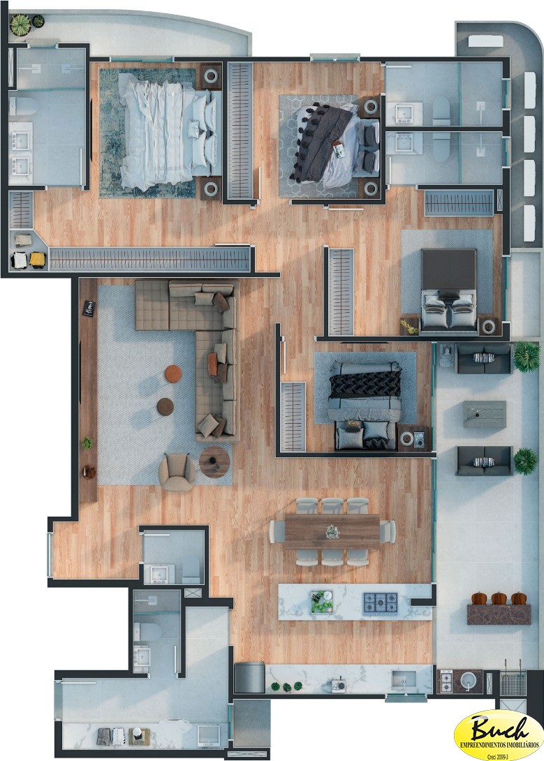 Apartamento, 3 quartos, 172 m² - Foto 9