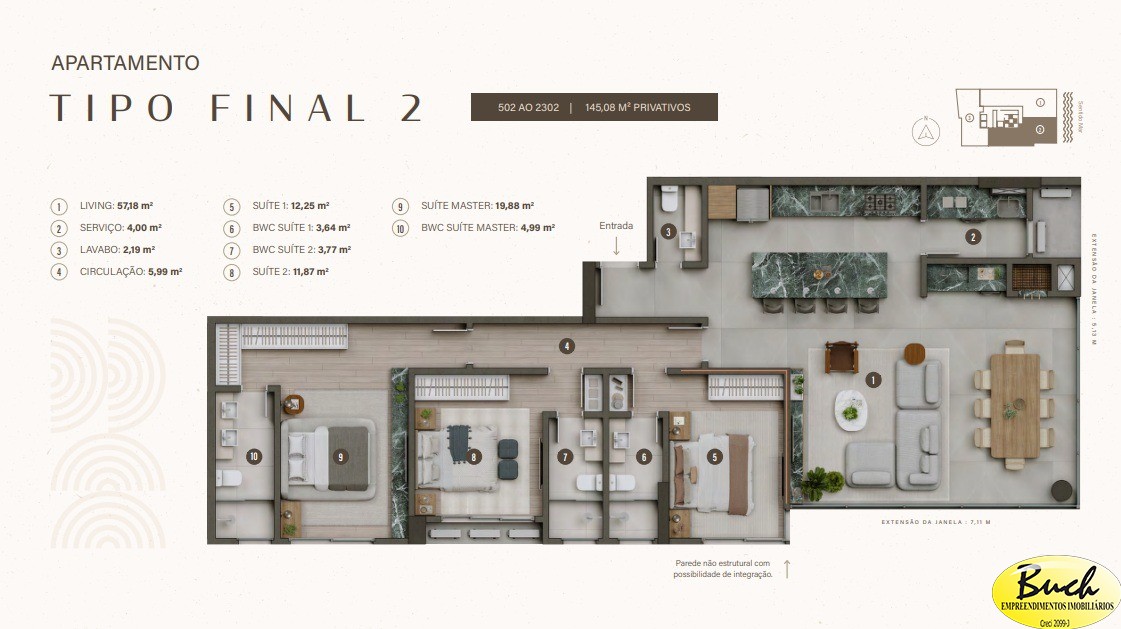Apartamento, 3 quartos, 145 m² - Foto 8