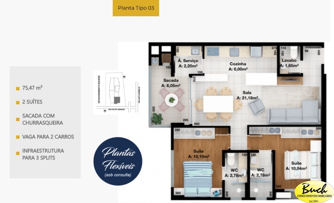 Apartamento, 2 quartos, 75 m² - Foto 9