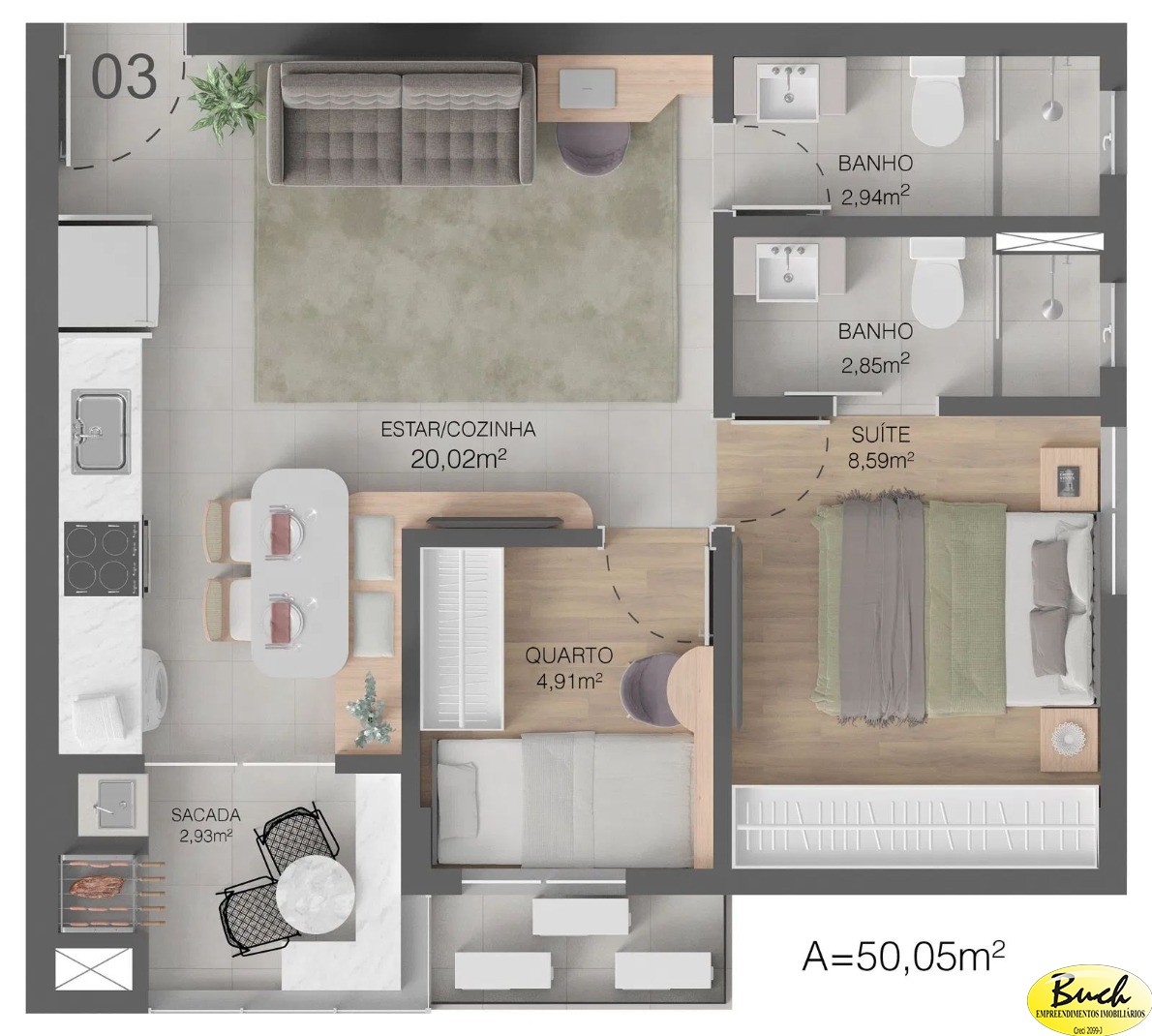 Apartamento, 2 quartos, 50 m² - Foto 21