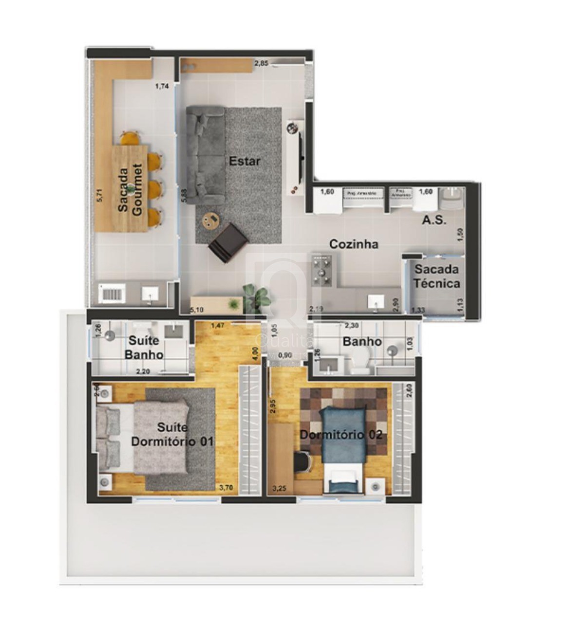 Apartamento à venda com 2 quartos, 78m² - Foto 4