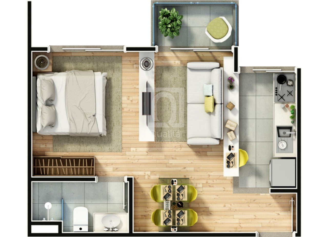 Apartamento, 1 quarto, 37 m² - Foto 2