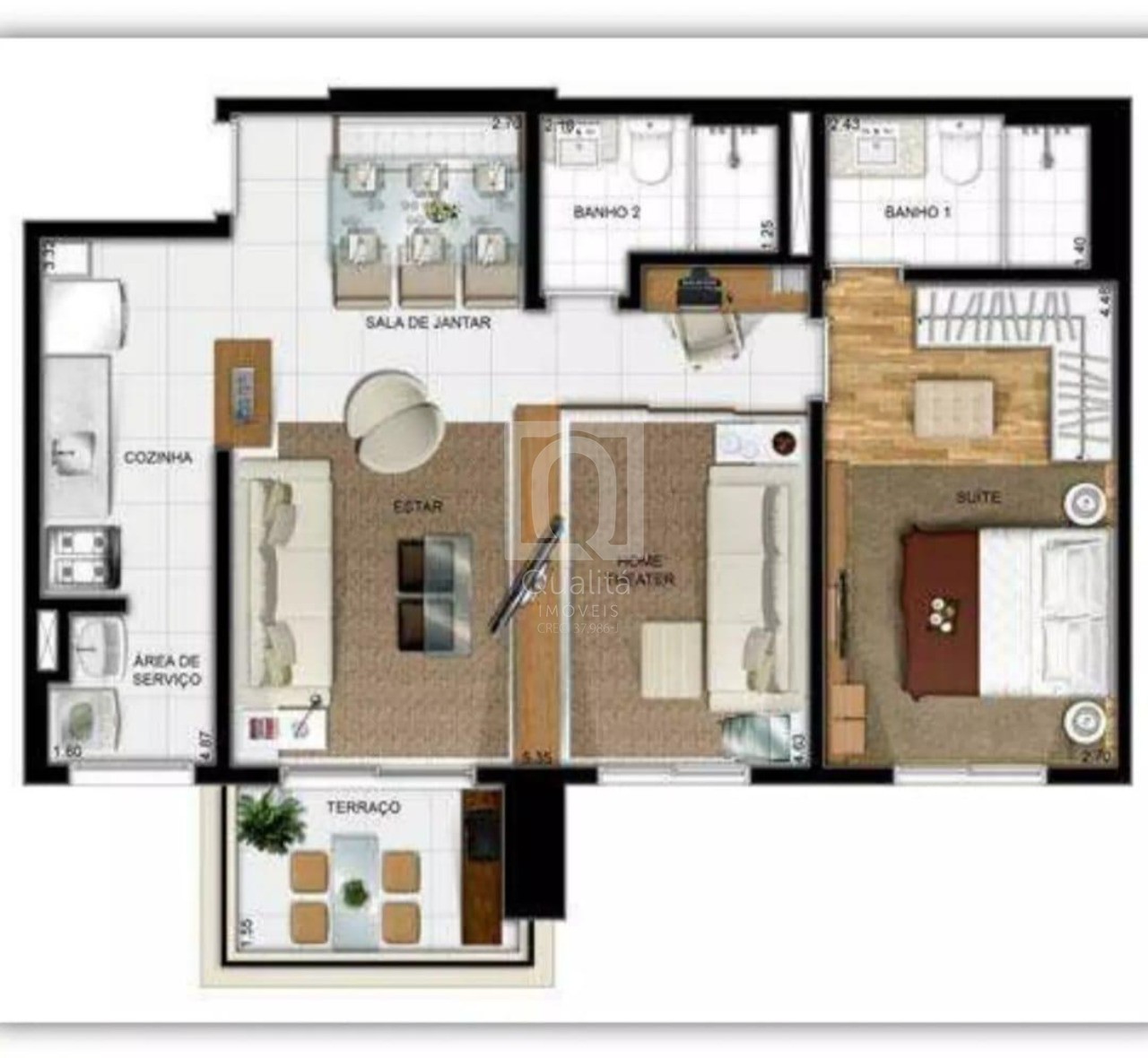 Apartamento à venda com 2 quartos, 68m² - Foto 9