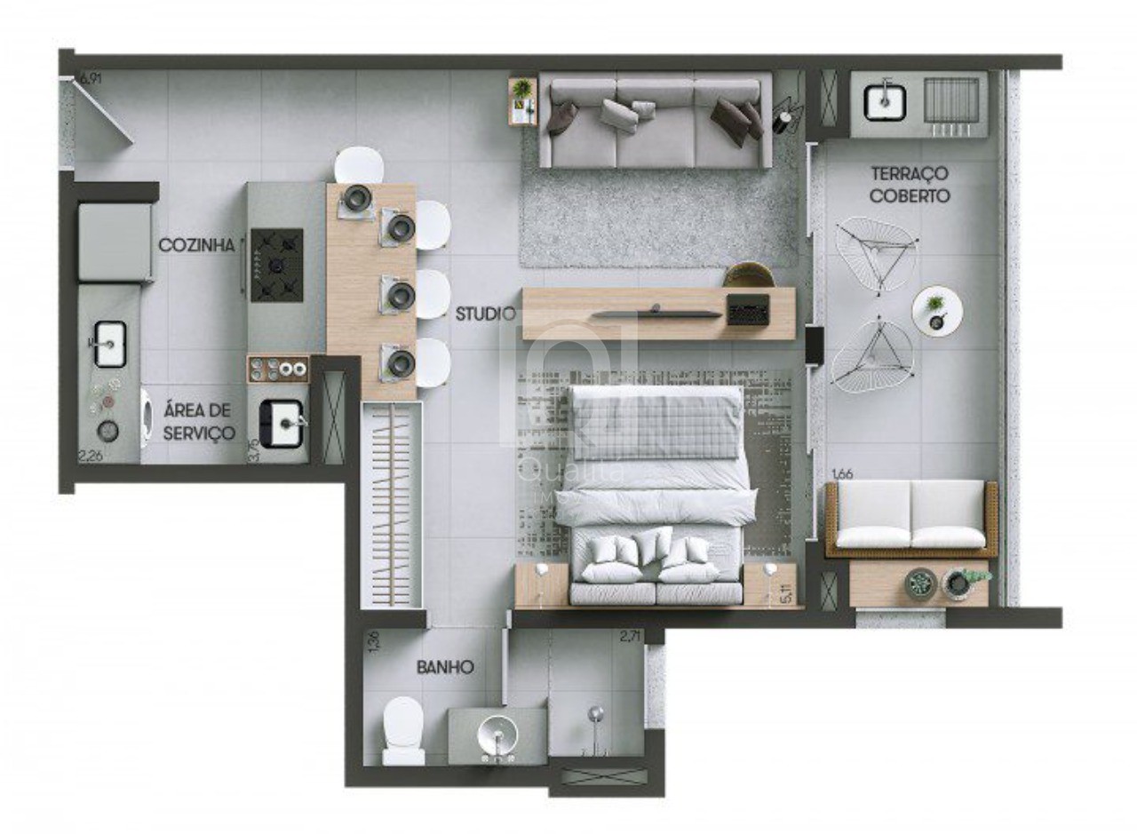 Apartamento à venda com 1 quarto, 48m² - Foto 8