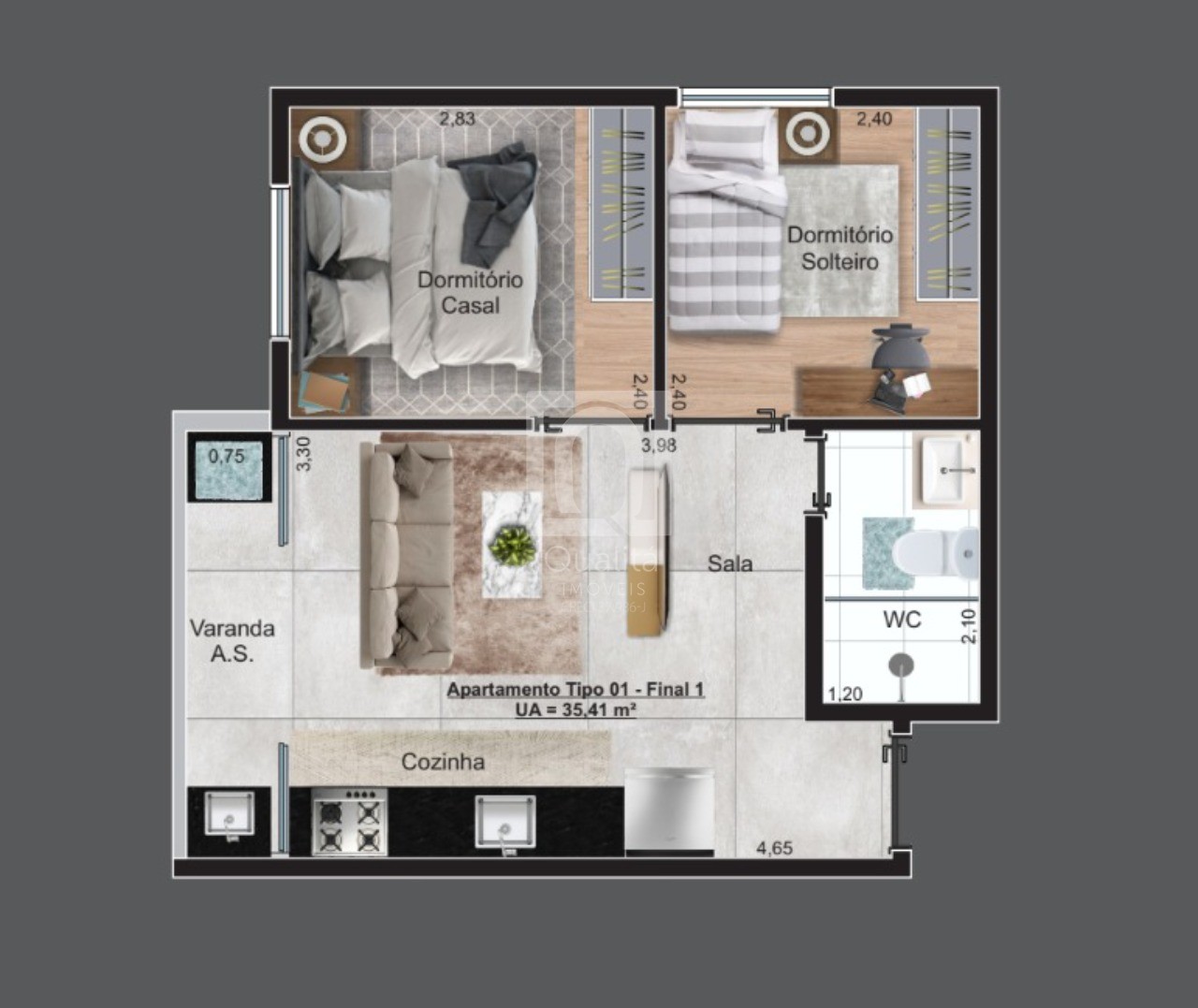 Flat/Apart Hotel à venda com 2 quartos, 35m² - Foto 3