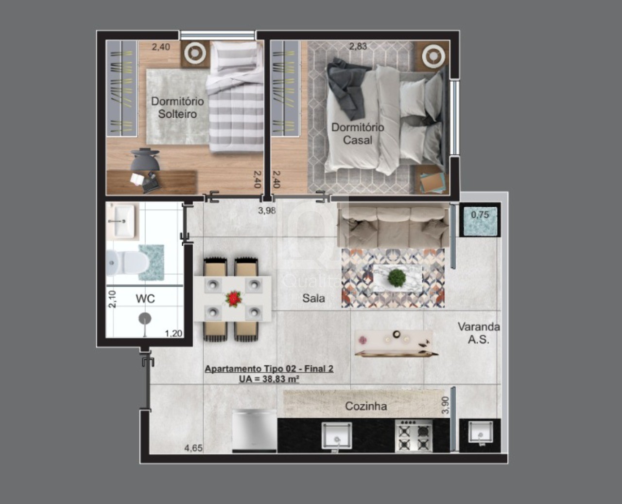 Flat/Apart Hotel à venda com 2 quartos, 38m² - Foto 3