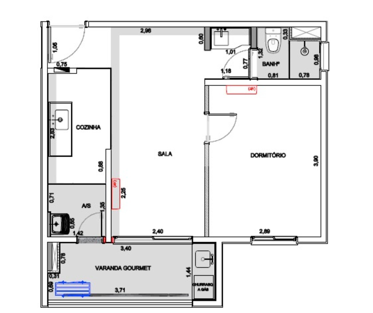 Apartamento, 1 quarto, 48 m² - Foto 11