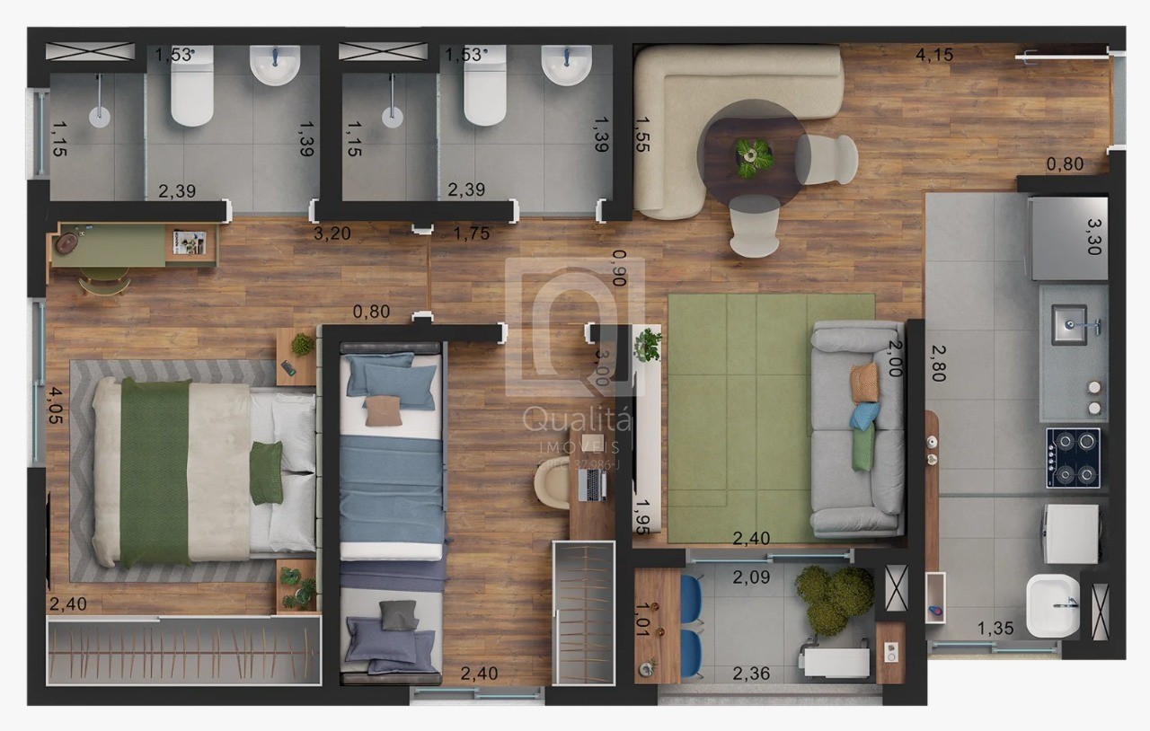 Apartamento, 2 quartos, 55 m² - Foto 3