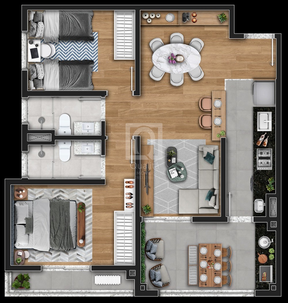 Apartamento, 2 quartos, 66 m² - Foto 2