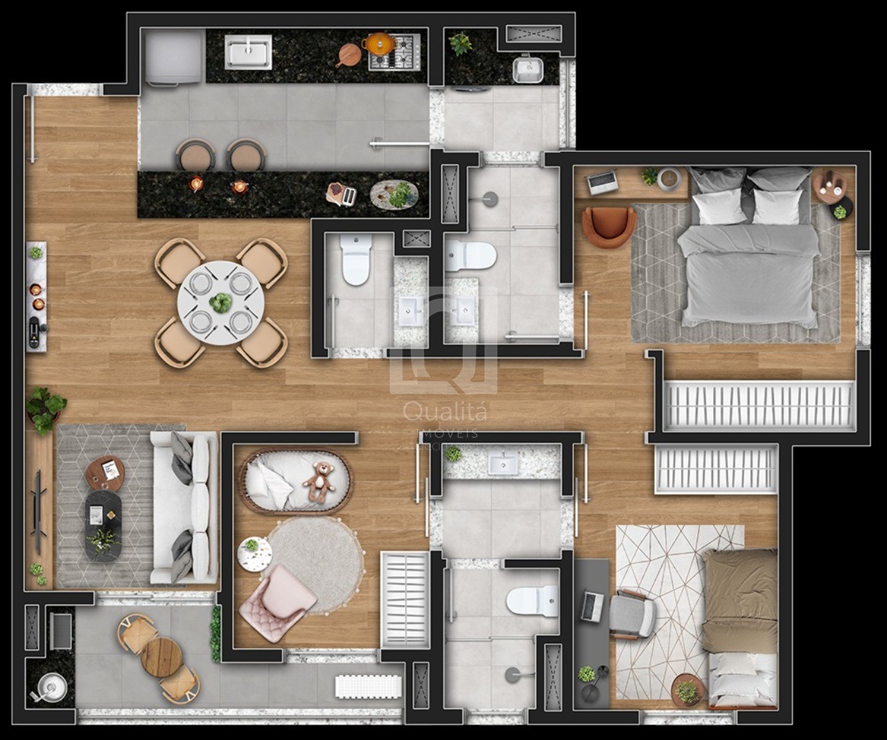 Apartamento, 3 quartos, 79 m² - Foto 2