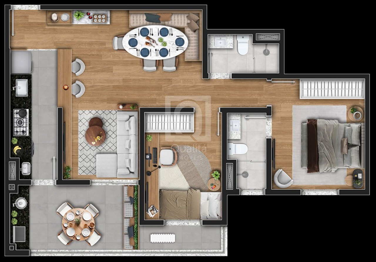 Apartamento, 2 quartos, 71 m² - Foto 2