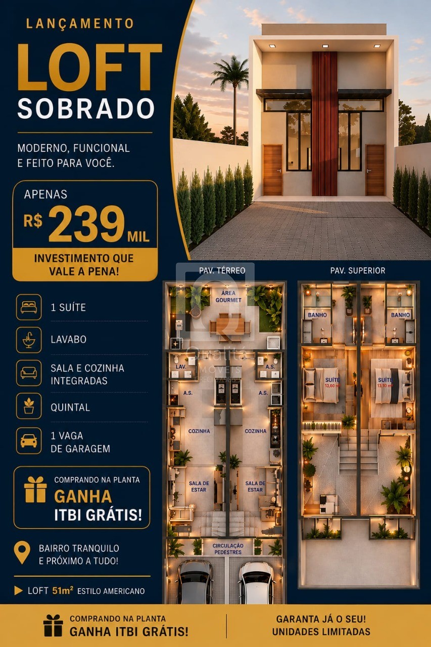 Sobrado, 1 quarto, 51 m² - Foto 3