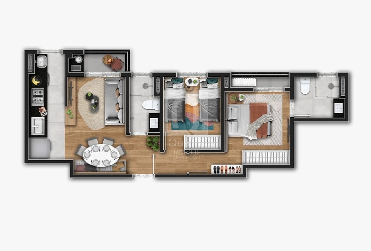 Apartamento, 2 quartos, 53 m² - Foto 3