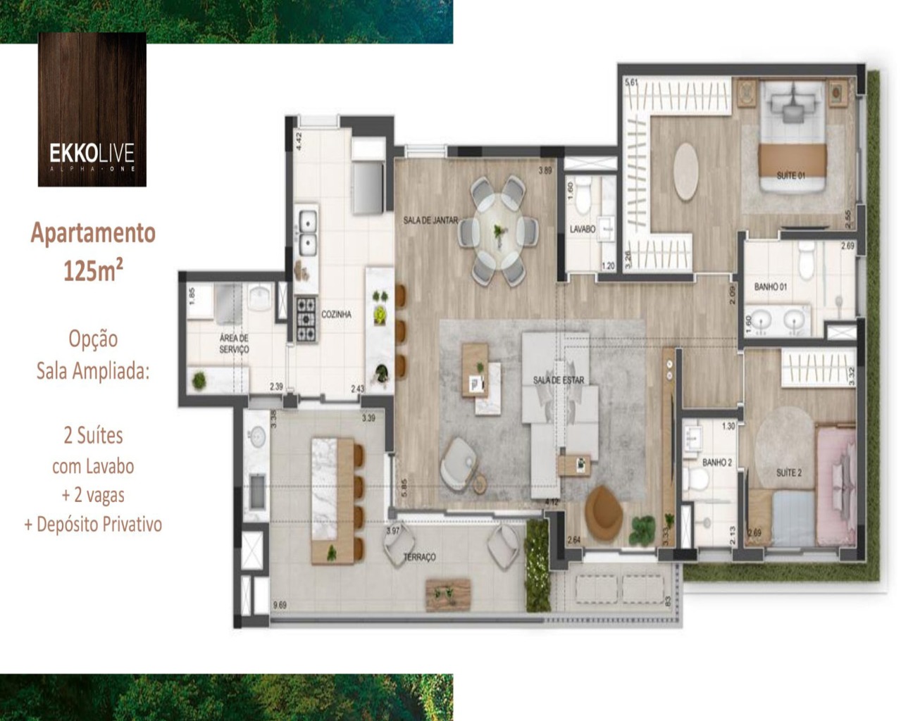Apartamento, 3 quartos, 128 m² - Foto 1