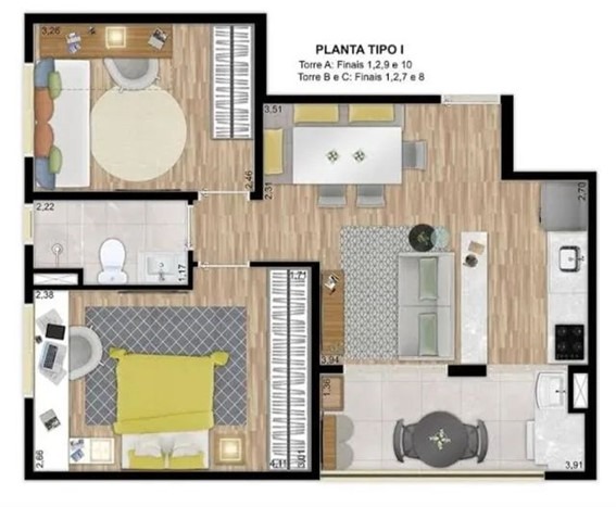 Apartamento, 2 quartos, 52 m² - Foto 8