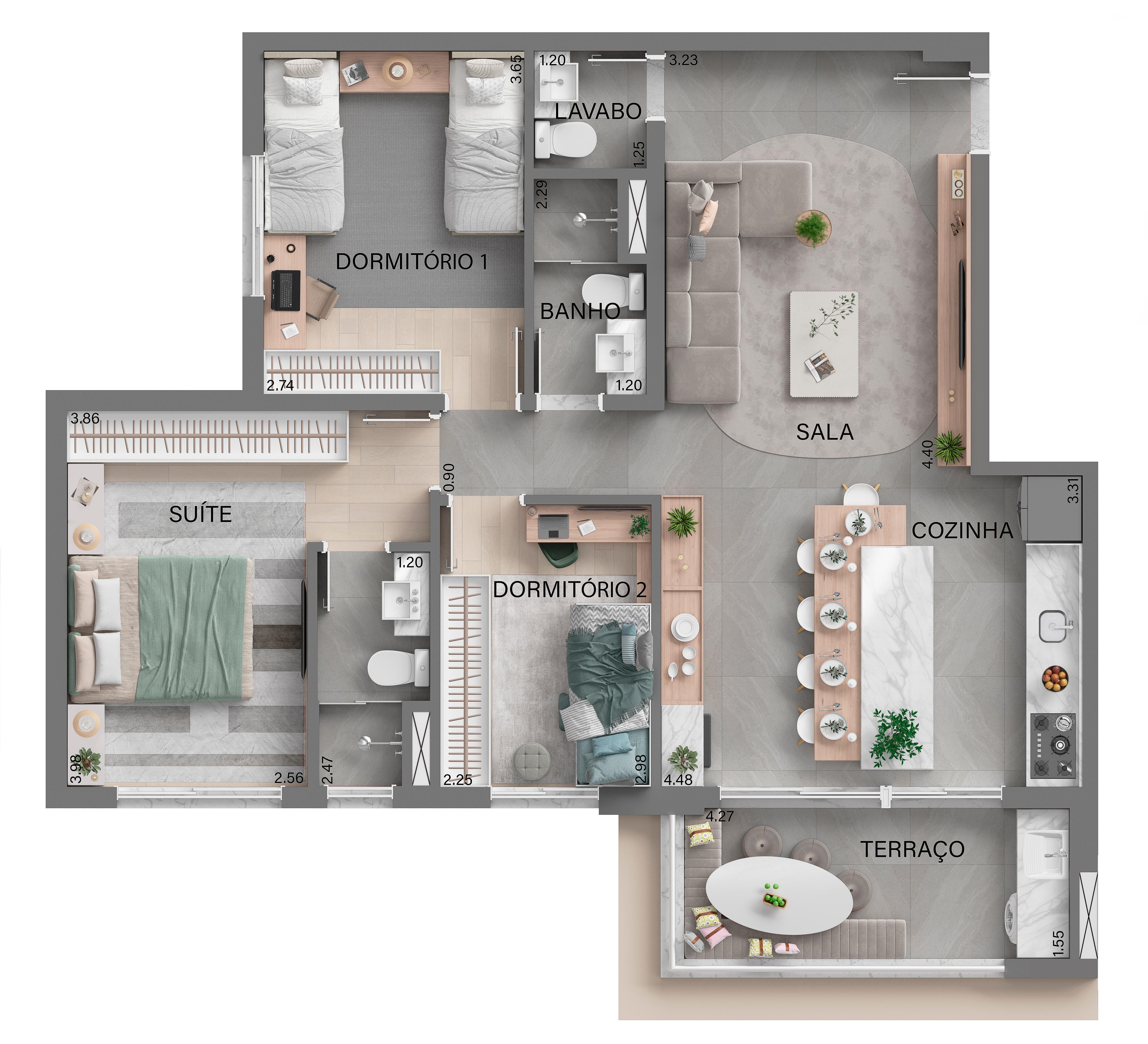 Apartamento, 2 quartos, 57 m² - Foto 7