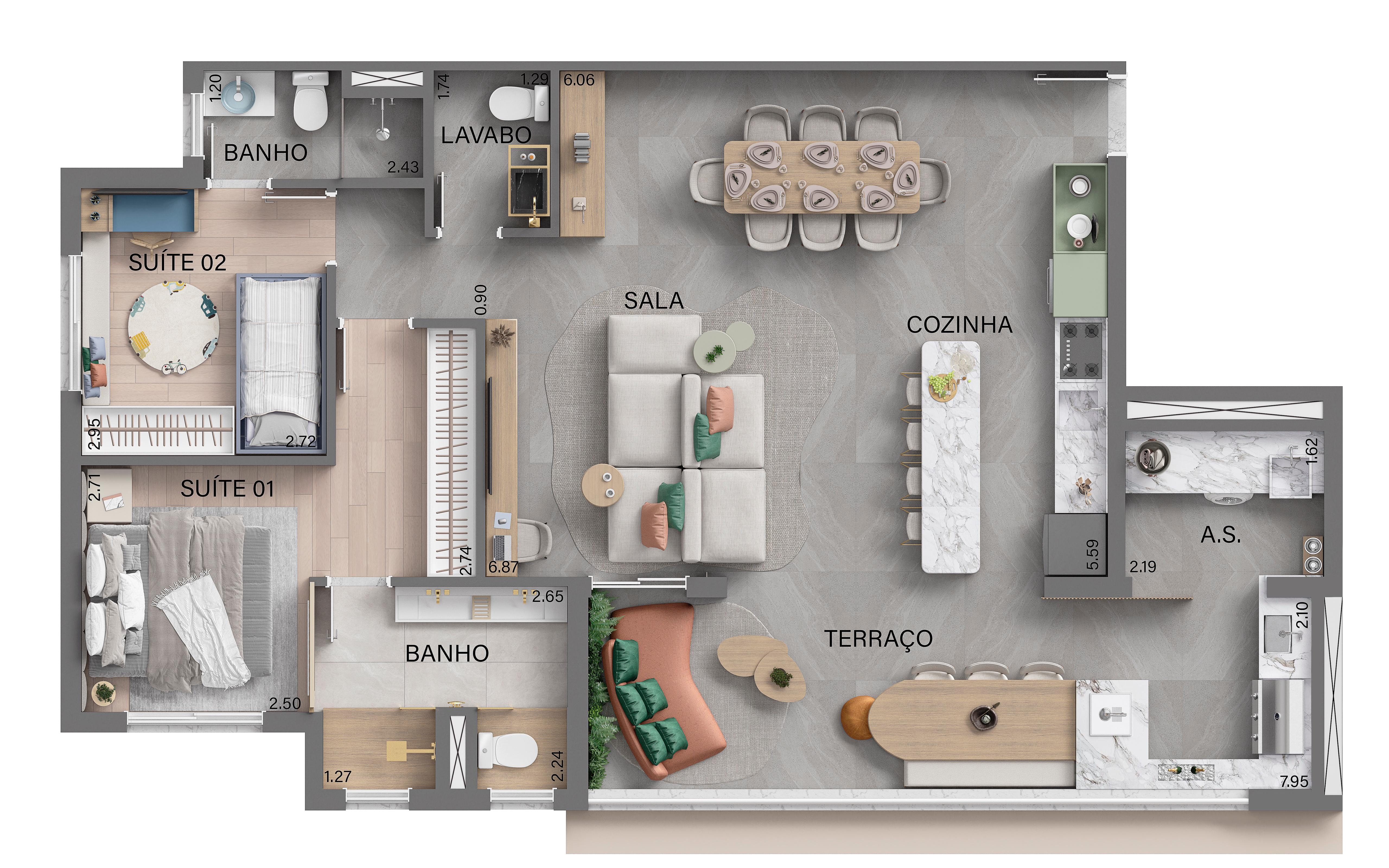 Apartamento, 2 quartos, 57 m² - Foto 8