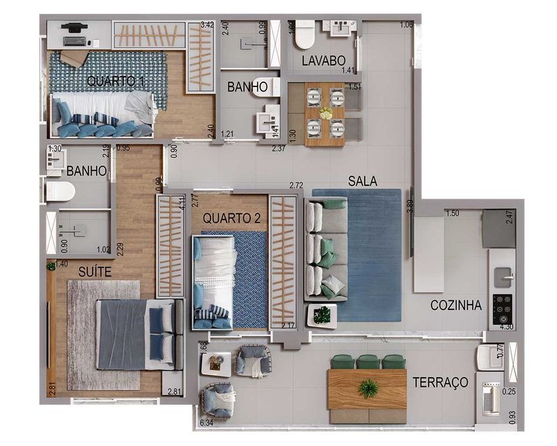 Apartamento, 3 quartos, 73 m² - Foto 2