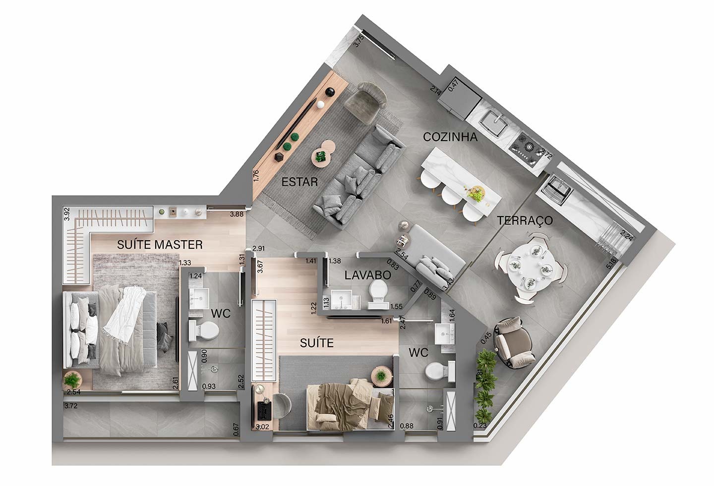 Apartamento, 2 quartos, 74 m² - Foto 2