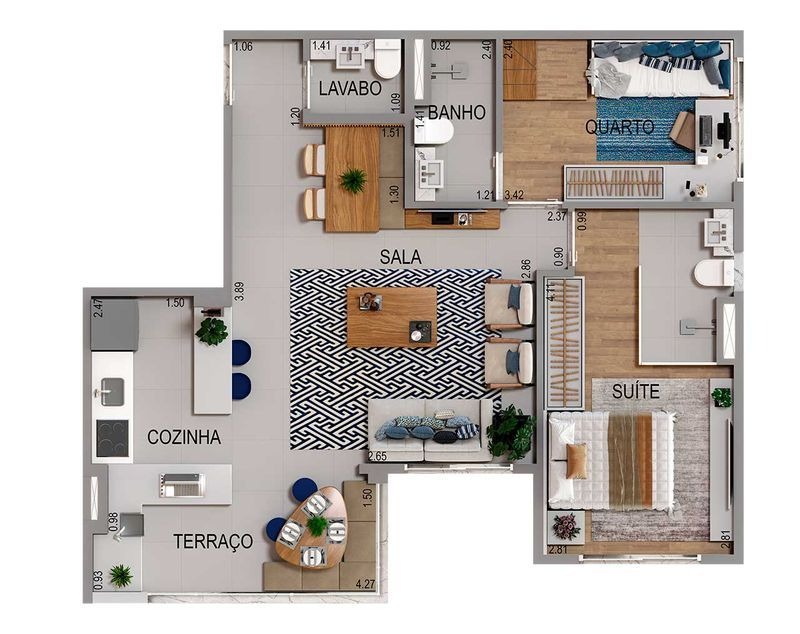 Apartamento, 2 quartos, 69 m² - Foto 2
