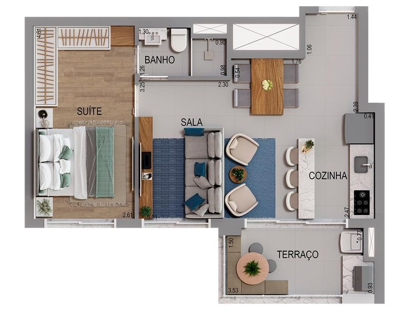 Apartamento, 1 quarto, 49 m² - Foto 2