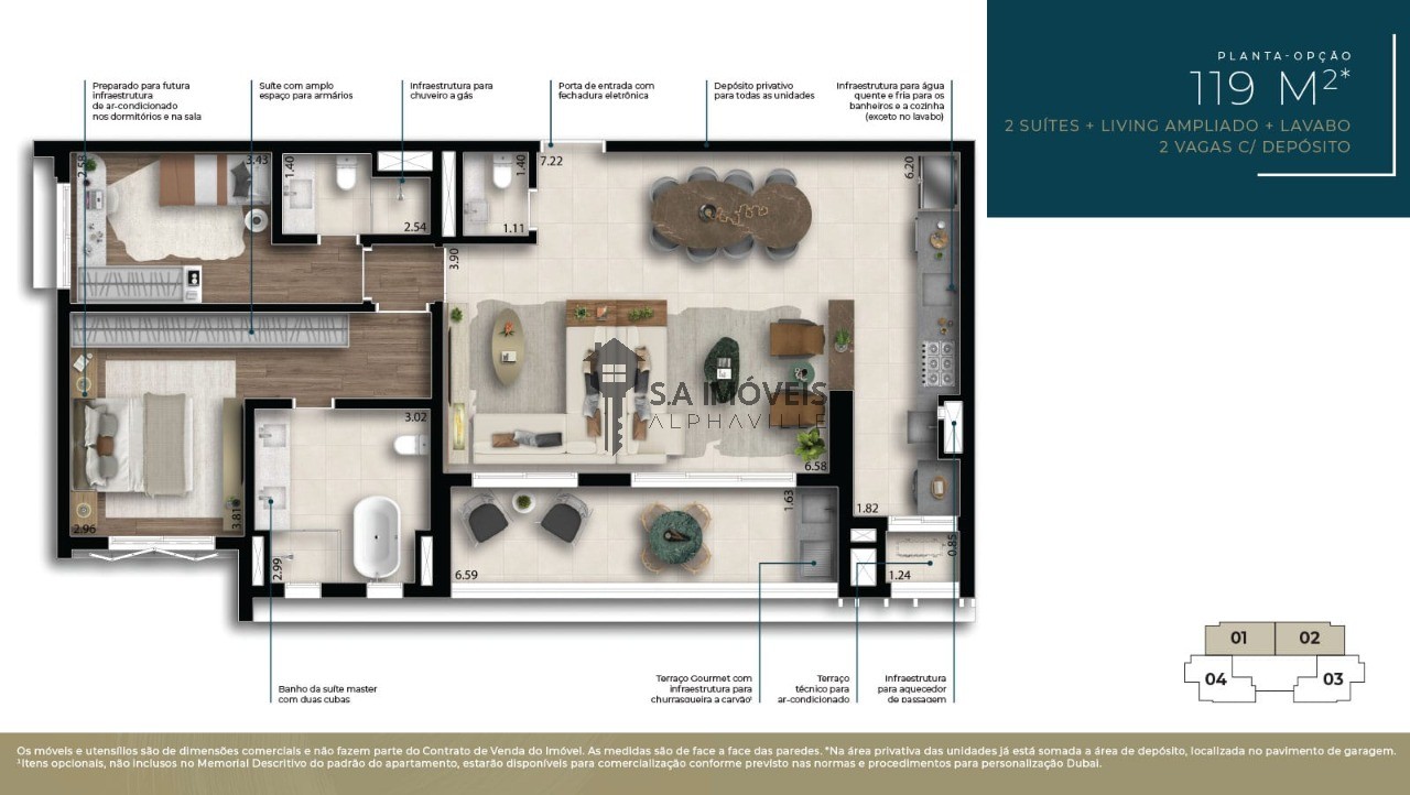 Apartamento, 3 quartos, 119 m² - Foto 2