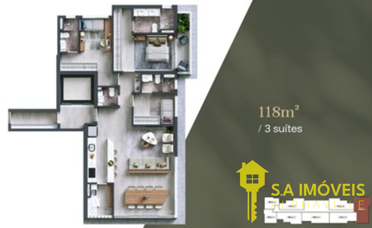 Apartamento, 3 quartos, 118 m² - Foto 2