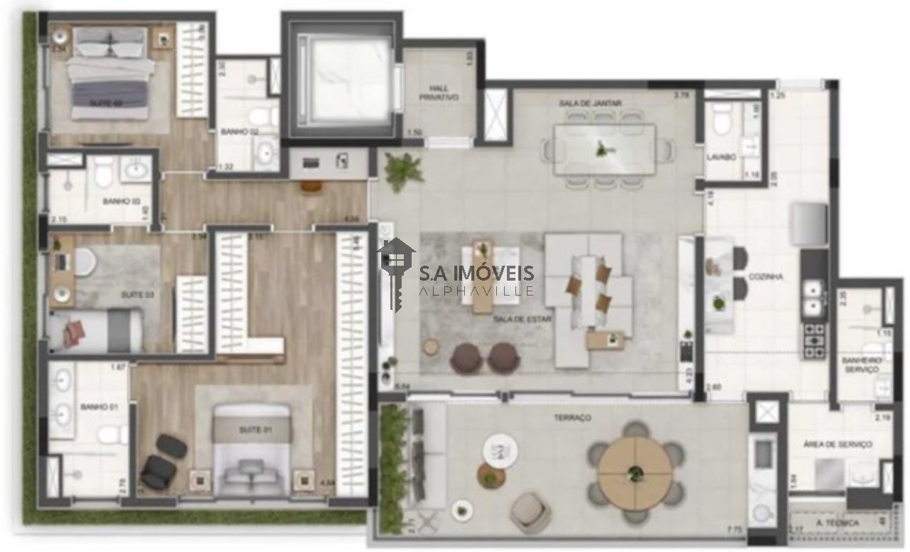 Apartamento, 3 quartos, 167 m² - Foto 3