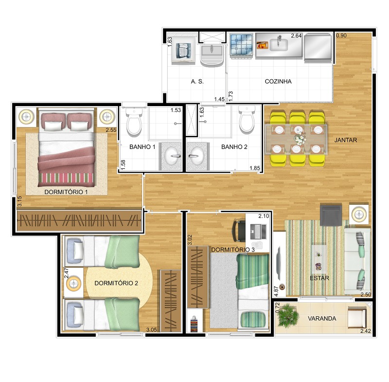 Apartamento, 2 quartos, 54 m² - Foto 11