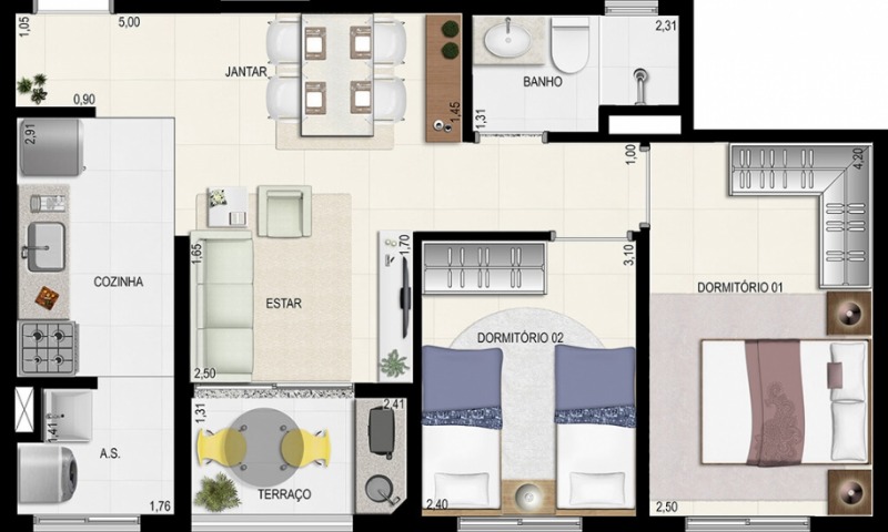 Apartamento à venda com 2 quartos, 55m² - Foto 10