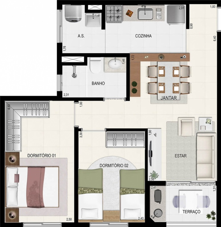 Apartamento à venda com 2 quartos, 55m² - Foto 11