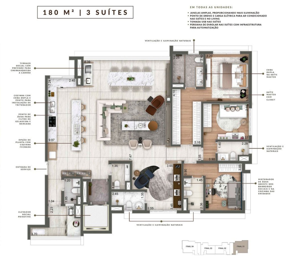 Apartamento, 3 quartos, 166 m² - Foto 21
