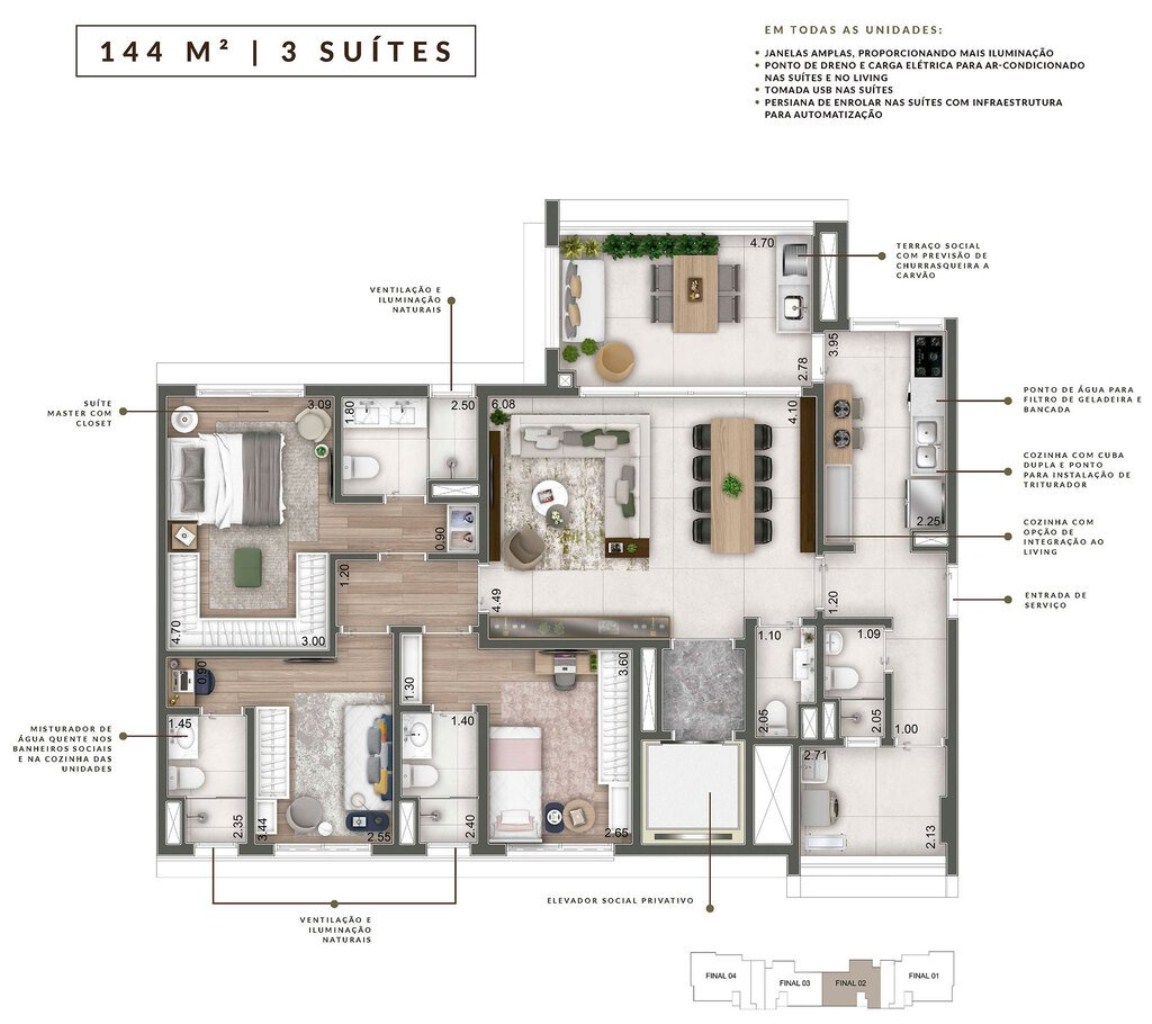 Apartamento, 3 quartos, 166 m² - Foto 20