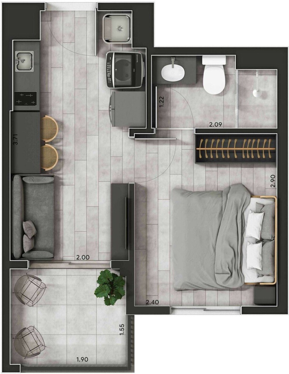 Apartamento, 2 quartos, 36 m² - Foto 27