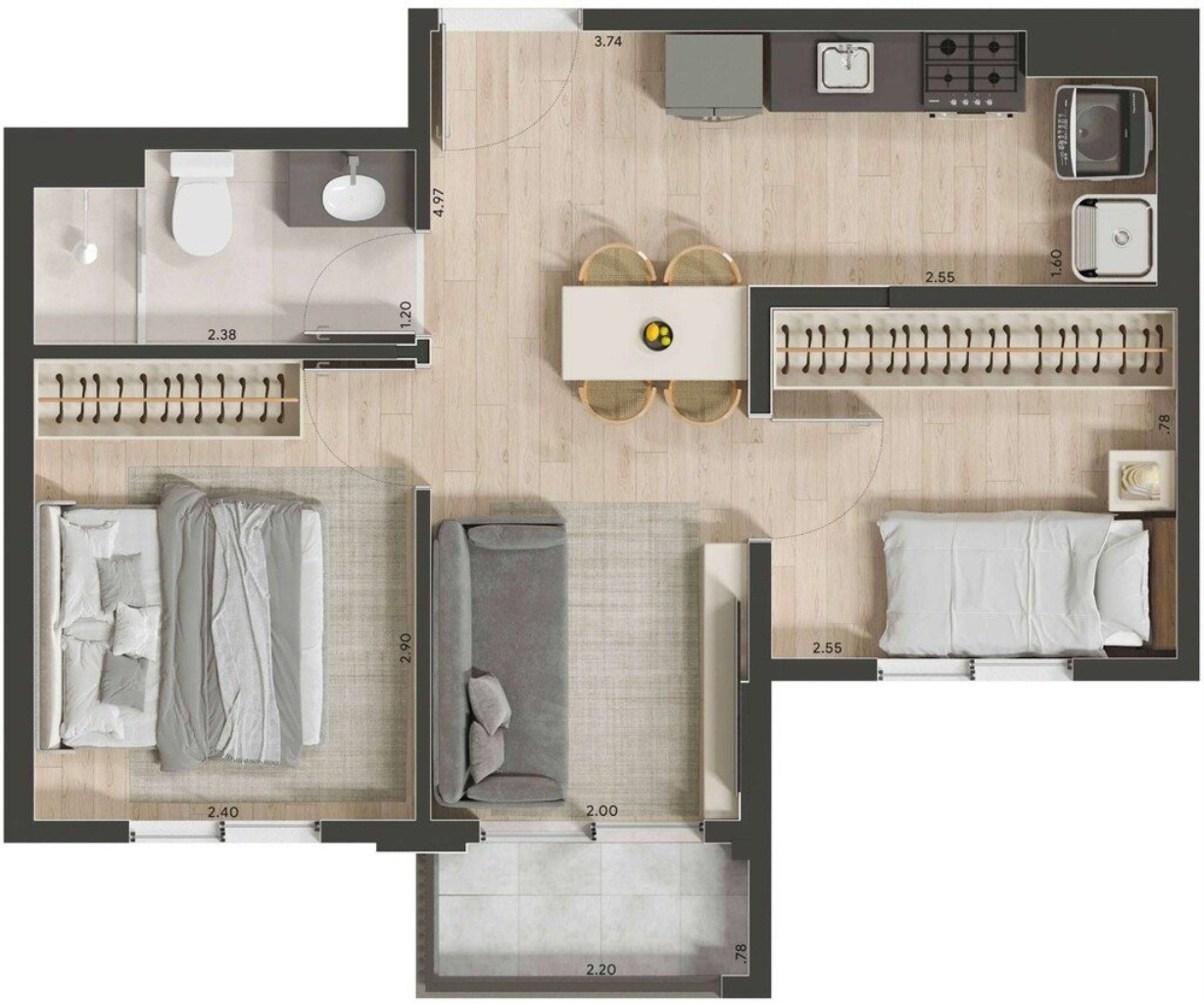 Apartamento, 2 quartos, 36 m² - Foto 19
