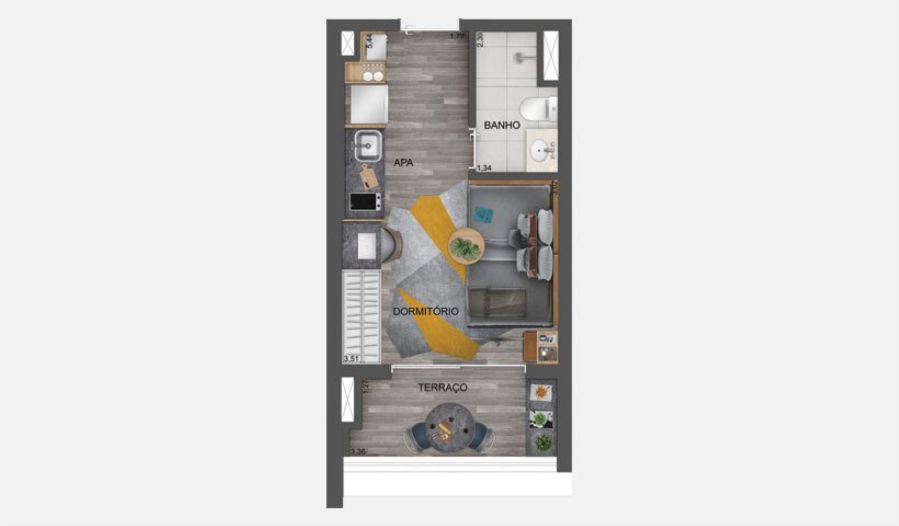 Apartamento, 1 quarto, 59 m² - Foto 29