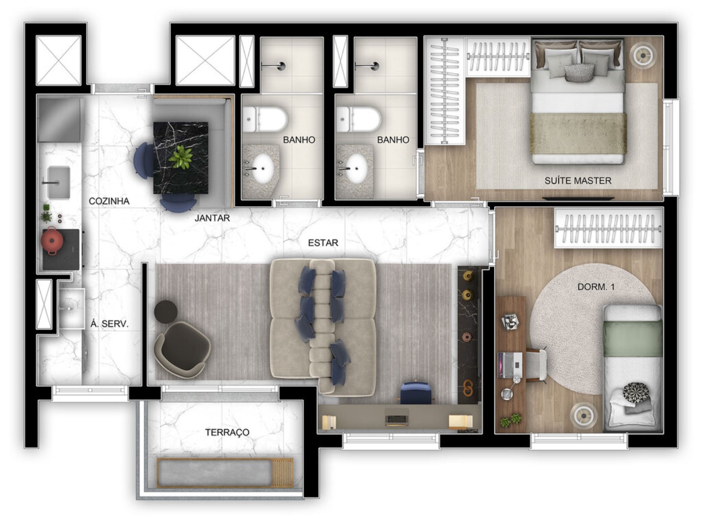 Apartamento, 2 quartos, 42 m² - Foto 37