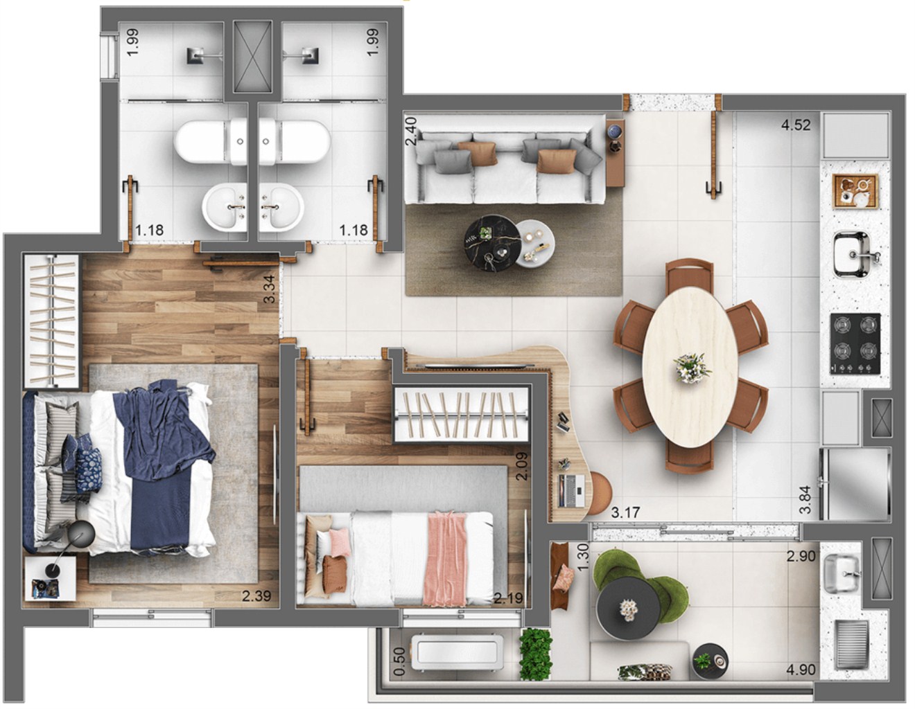Apartamento, 2 quartos, 45 m² - Foto 42