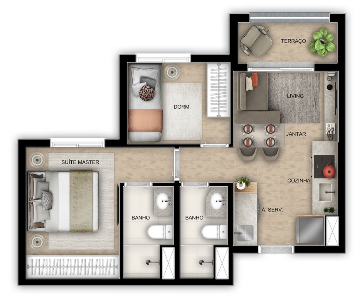 Apartamento, 2 quartos, 42 m² - Foto 33