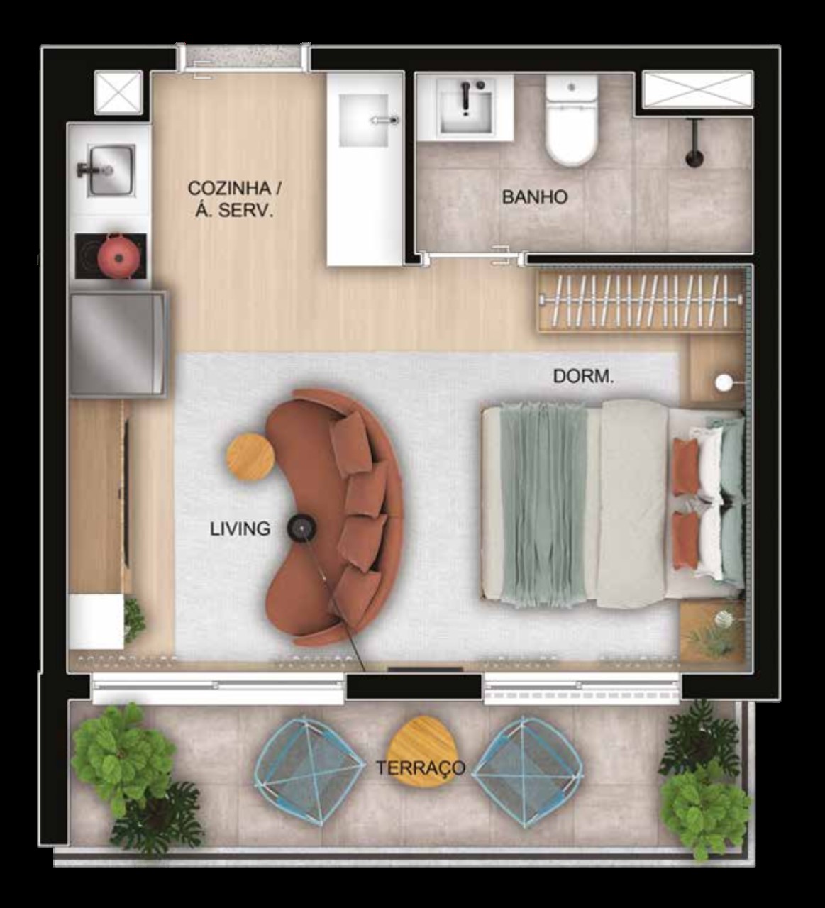 Apartamento, 1 quarto, 24 m² - Foto 30