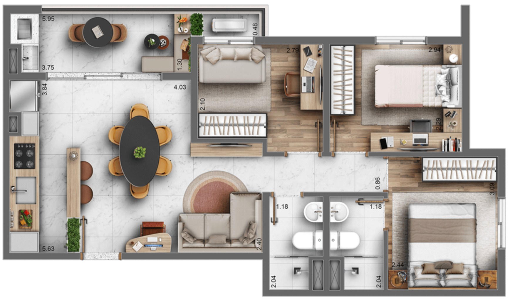 Apartamento, 2 quartos, 45 m² - Foto 43