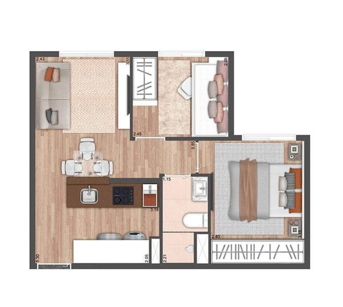 Apartamento, 2 quartos, 34 m² - Foto 11