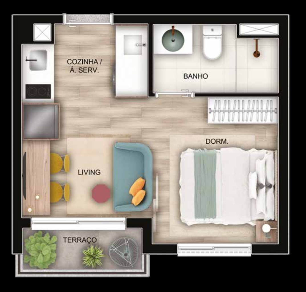 Apartamento, 1 quarto, 24 m² - Foto 28