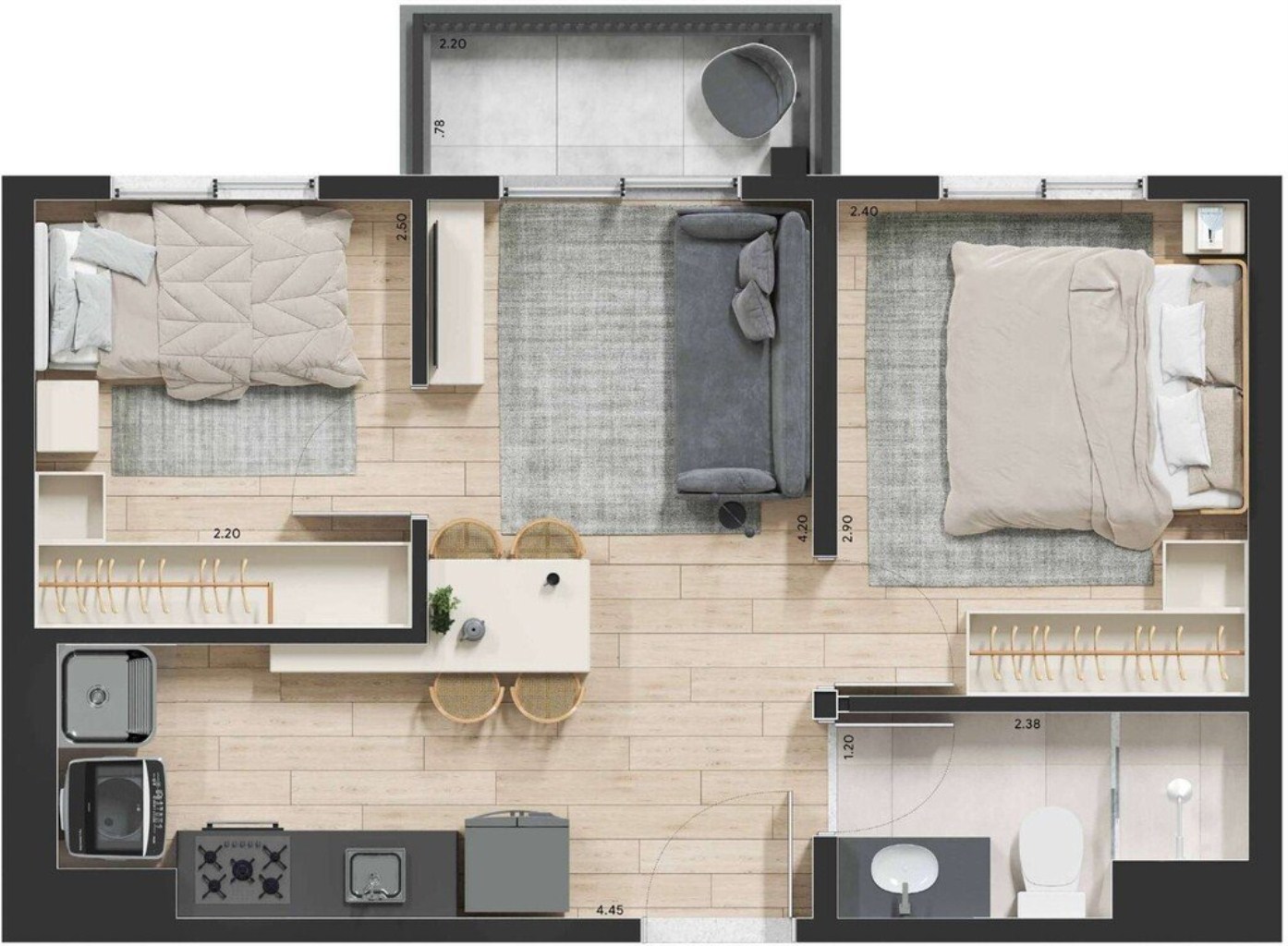 Apartamento, 2 quartos, 36 m² - Foto 23