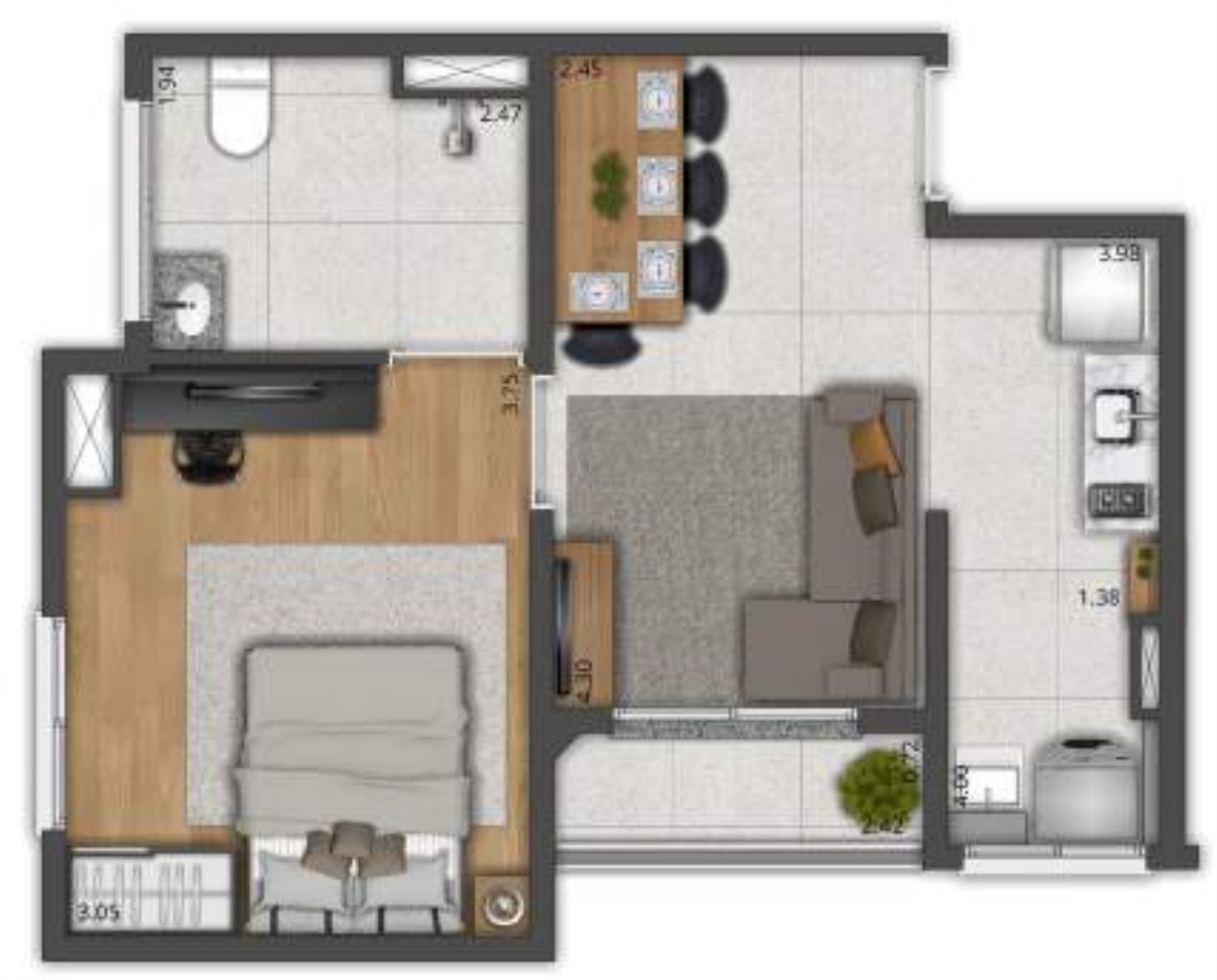 Apartamento à venda com 1 quarto, 39m² - Foto 14