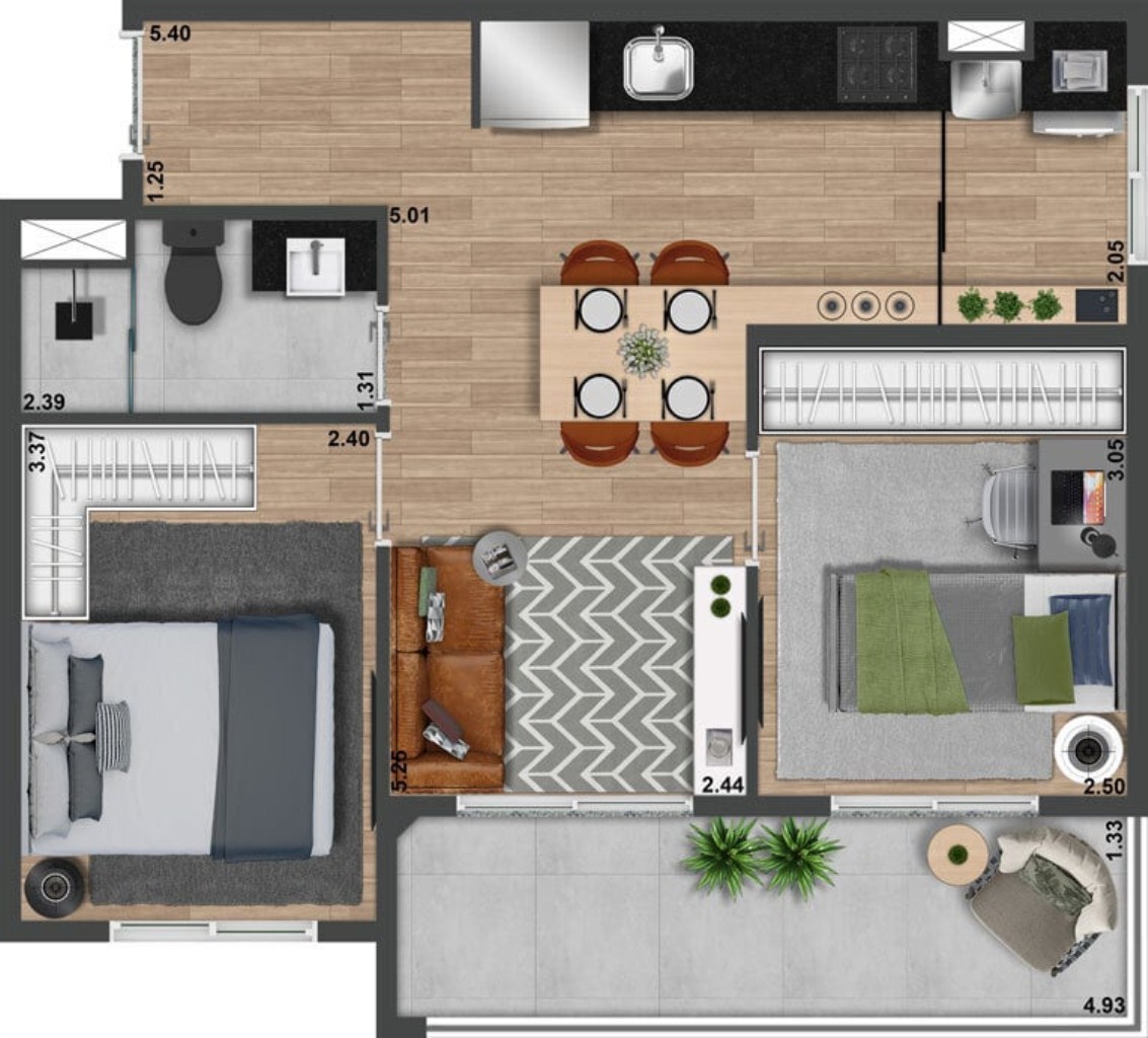 Apartamento, 2 quartos, 51 m² - Foto 6